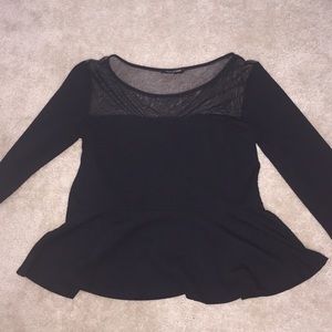 Plus mesh peplum top